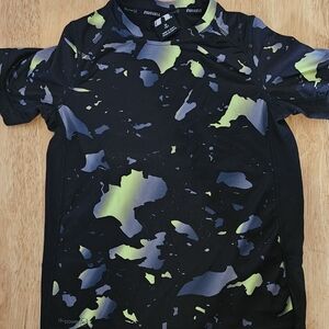 Russell Athletic Kids Black and Neon Green Camo Tee